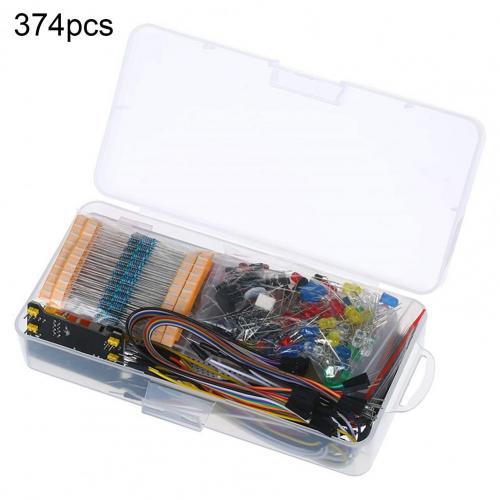 374Pcs Electronics Component Compatible with MEGA2560 Safe to Use 830 Tie-points Breadboard Assorted Electronic Component Group: Default Title