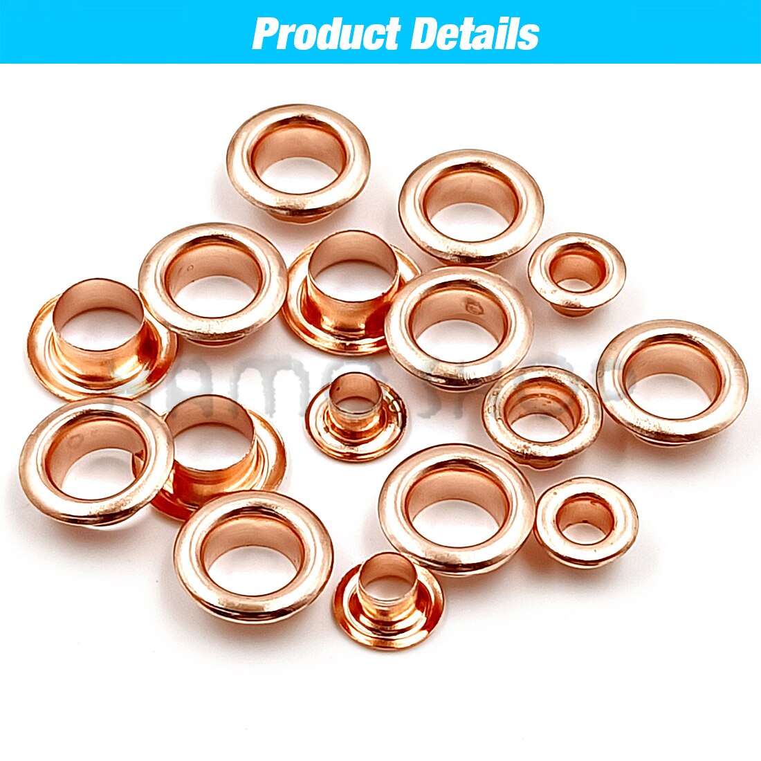 100 Uds. Ojales de Metal con agujeros de Color oro rosa con arandela para accesorios de artesanía de cuero Diy zapatos cinturón gorra bolsa etiquetas ropa
