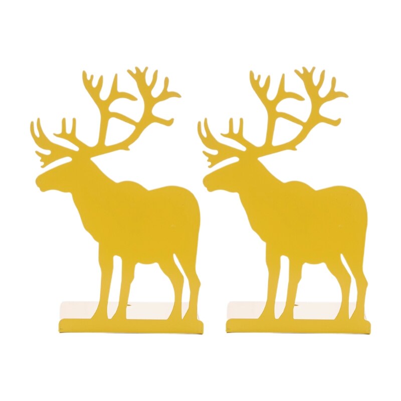 Patroon Antislip Verdikking Ijzer Metalen Boekensteunen Boek Organizer Voor Bibliotheek School Office Home Studie Bureau Organizer X3UE: Yellow