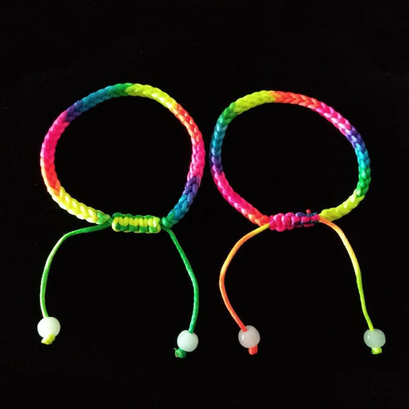 10 x Algodão Íris Macrame Cabo Trançado de Fio de Multi-Cor Ajustável Abertura Cuff Pulseiras Unisex Jóias Feitas À Mão
