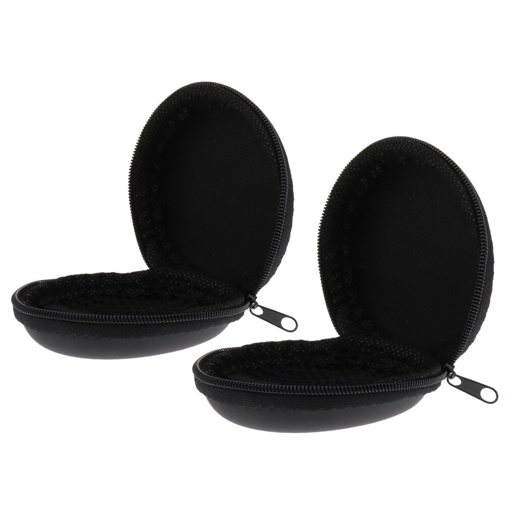 2 Stuks Canvas Ronde/Vierkante Box Case Organisator Voor Mic Toebehoren Opslag-Zwart