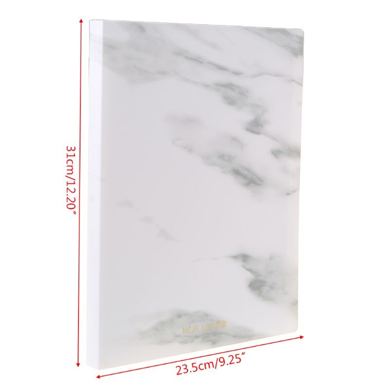 Marble Pattern Multi-Layer Transparent PP A4 File Folder Document Information Book Bag for Office School Students Supplies