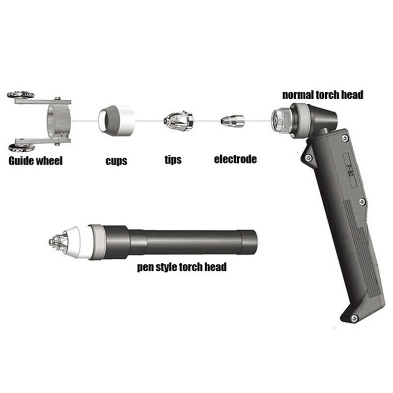 Plasma Cutter Torch P80 Cutting Torch Straight Head Handle Plasma Cutting Machine Accessories Black