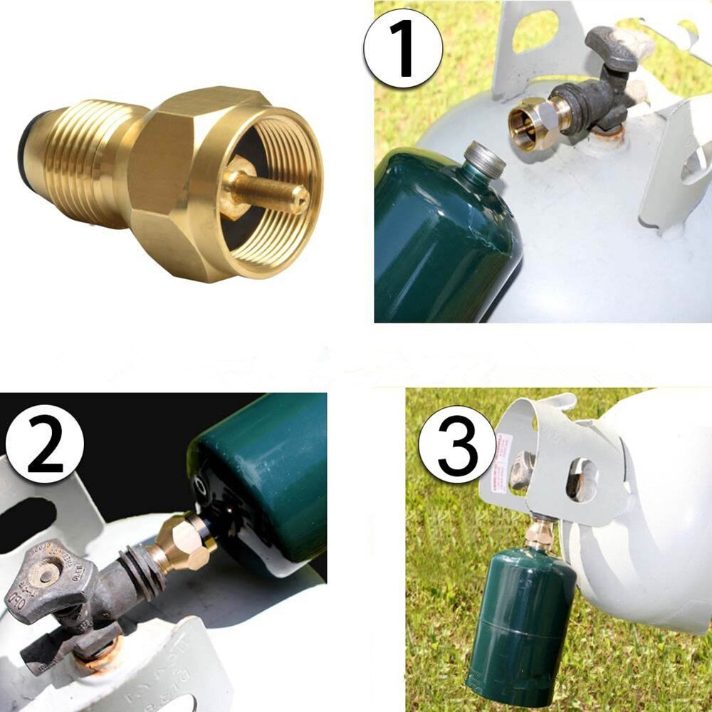 Adaptador de recarga de propano, acoplador de tanque de cilindro de Gas licuado de 1 Lb, botellas de calentador Coleman seguras, botella de propano, alternativa