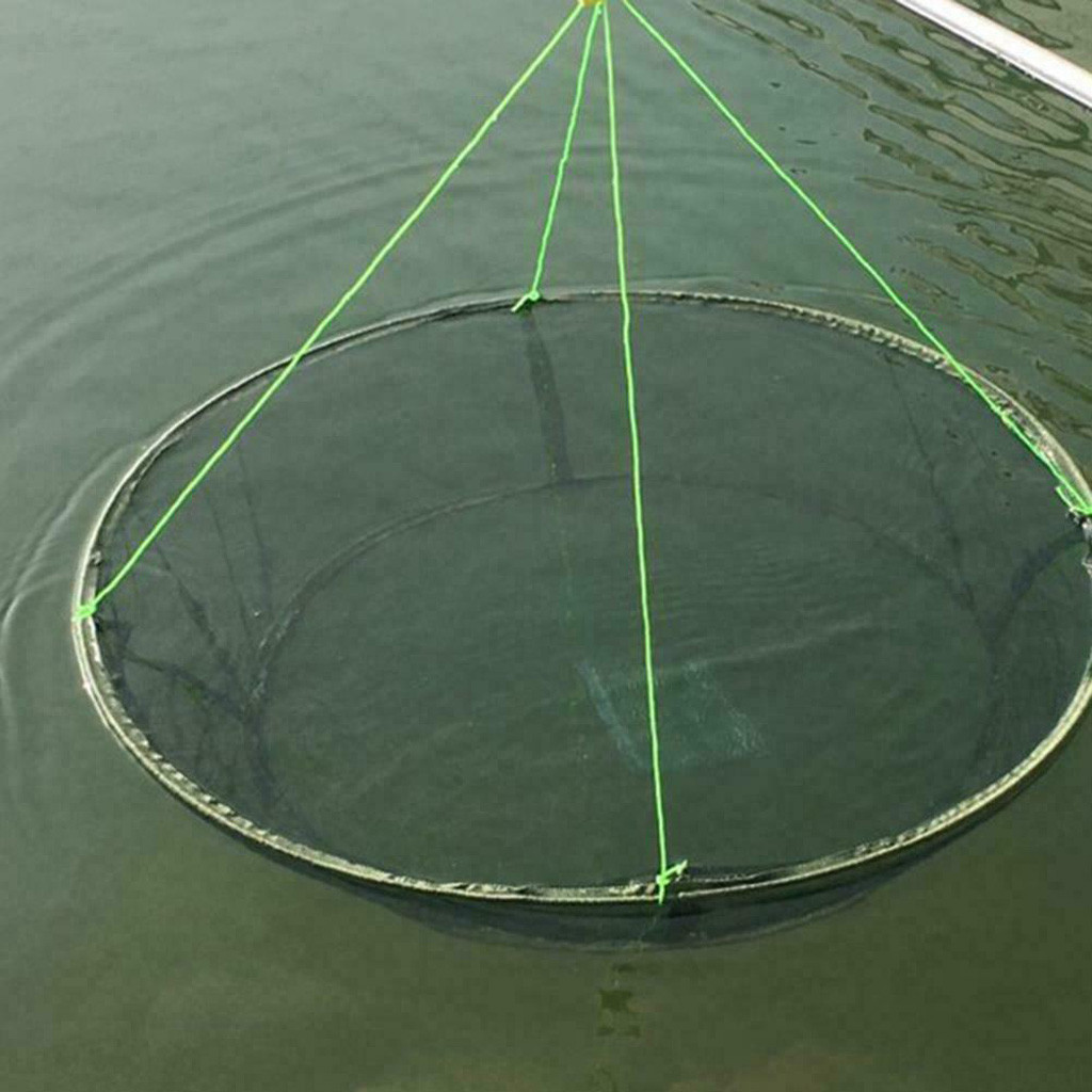 Foldbart stort net fiskeri nylon holdbart landing fiskenet rejer agn krabbe rejer fiskefælde kastet fiskeri netværk кастинговая