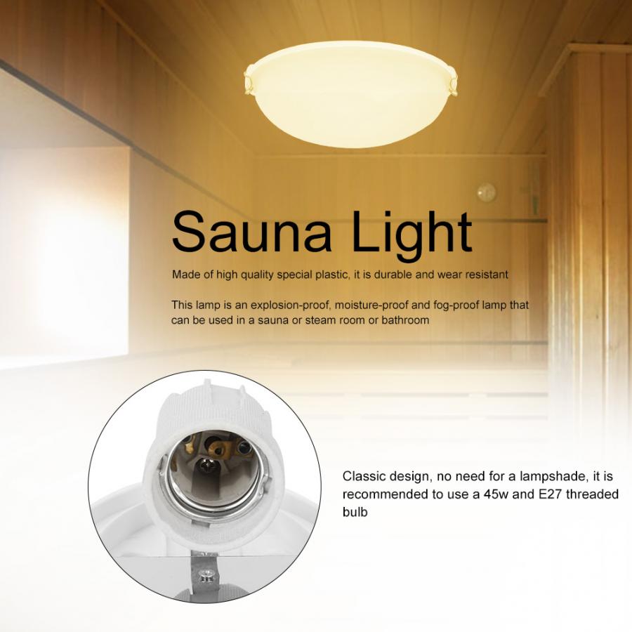 HKML Oval Sauna Explosion-Proof Light Lamp Steam Room Anti-Fog Light for Sauna Room Bathroom Use Tools