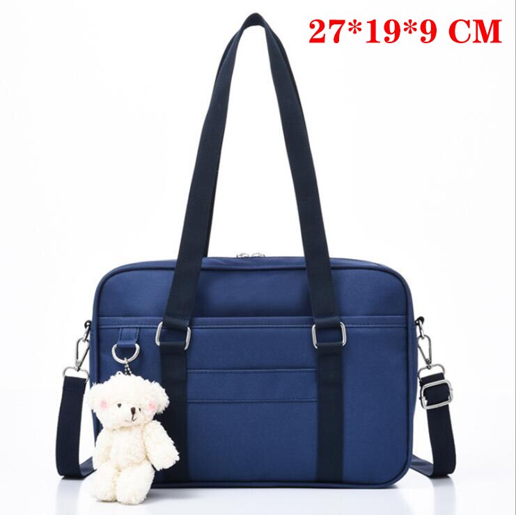 Lovely Japanese School Students Bags JK Bag Girl Briefcase Bookbag Travel Messenger Bags Shoulder Bags: Blue-Black-Small