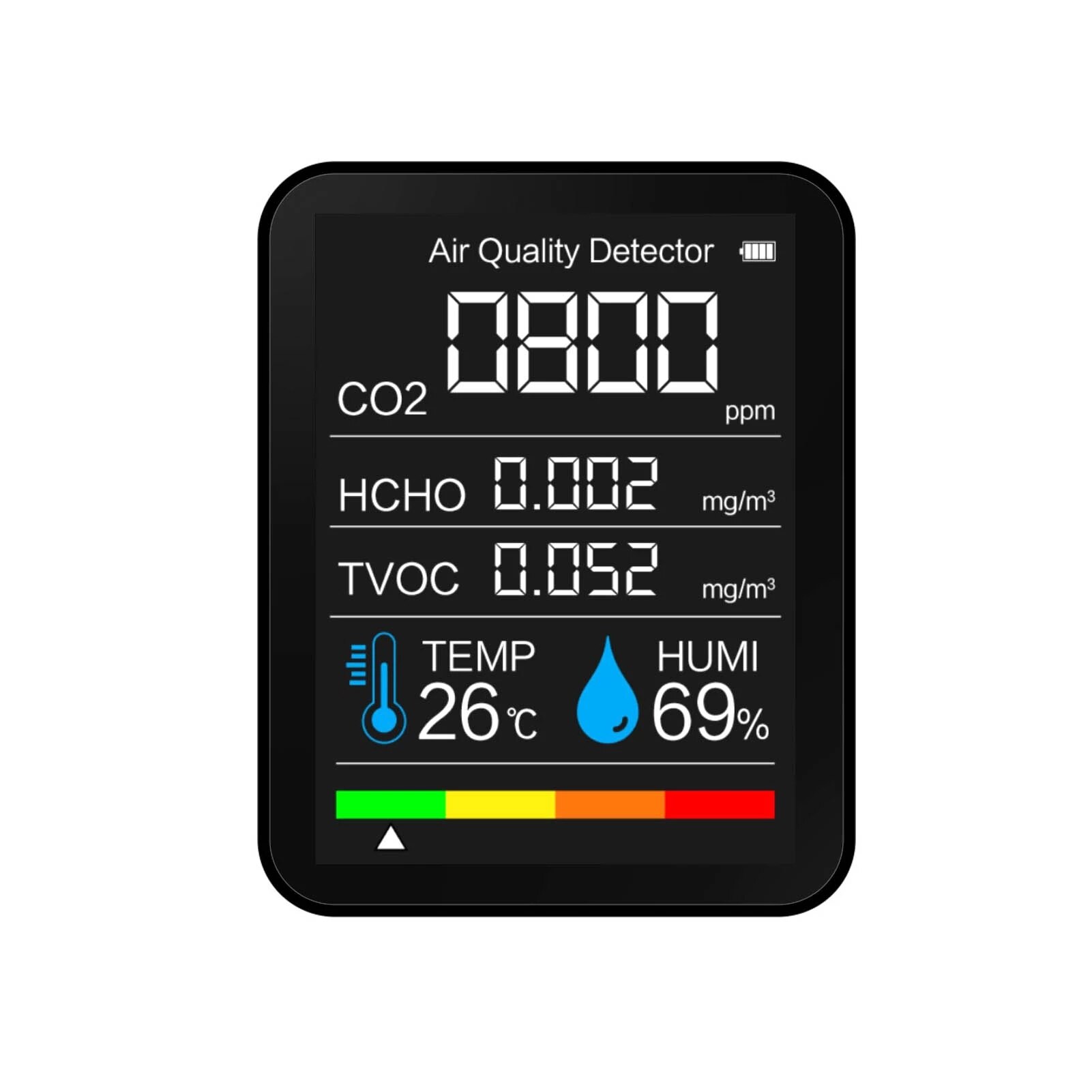 5in1 Indoor Air Monitor Lcd Digital co2 Air Meters Real Time Intelligent Air Sensor Tester co2 Detector