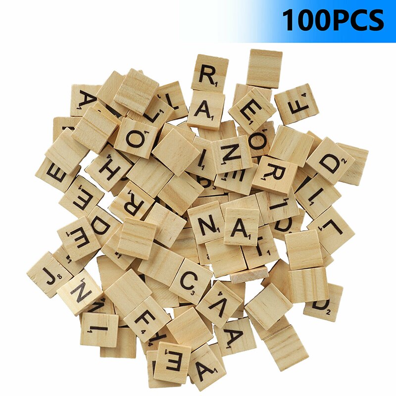 100 Pcs Hout Letters Tegels Perfect Voor Ambachten Brief Tegels Spelling Voor Vroege Onderwijs FOU99