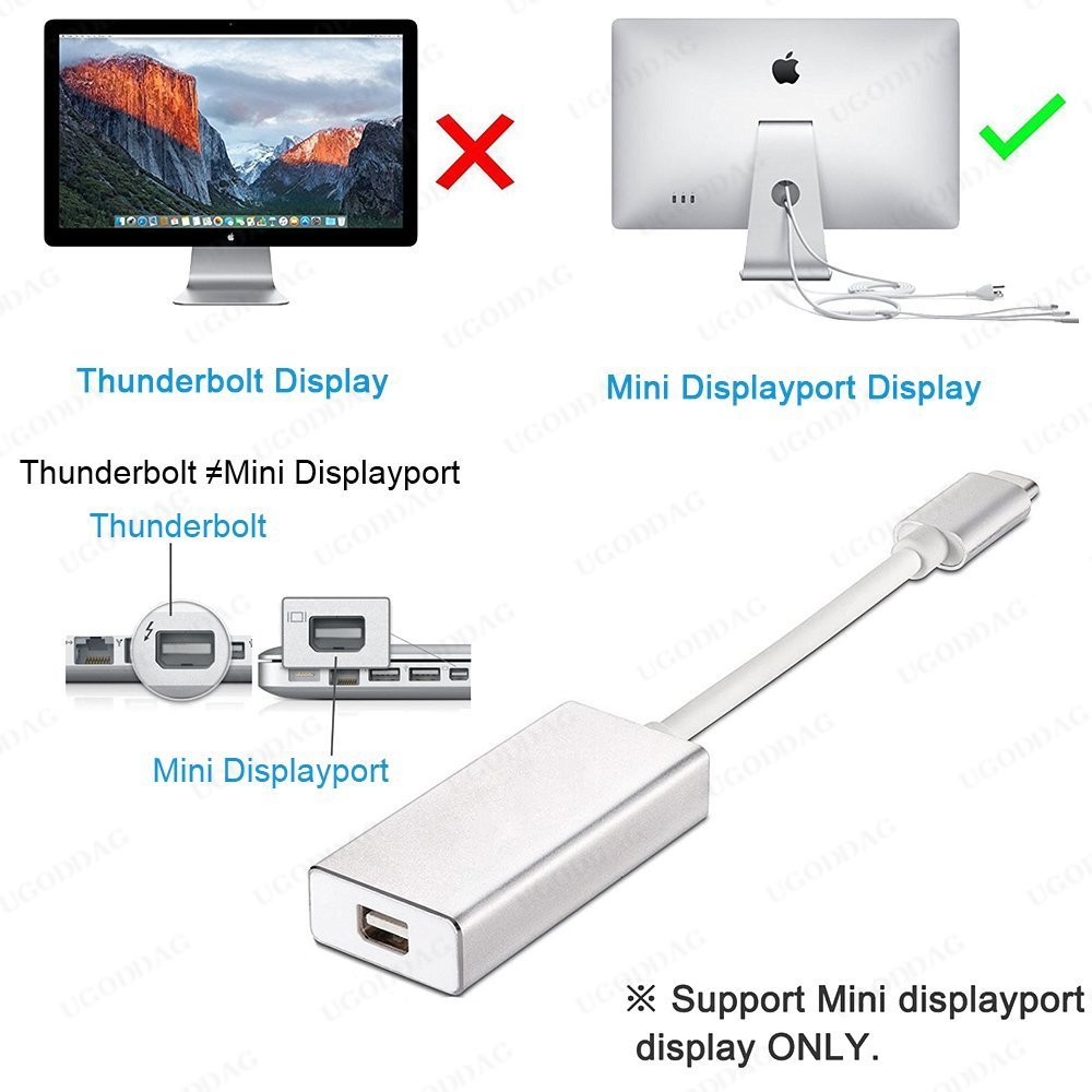 4k usb-c til mini  dp 60hz usb 3.1 c til mini displayport-adapter Lyn 3 til mini dp-konverter til macbook pro