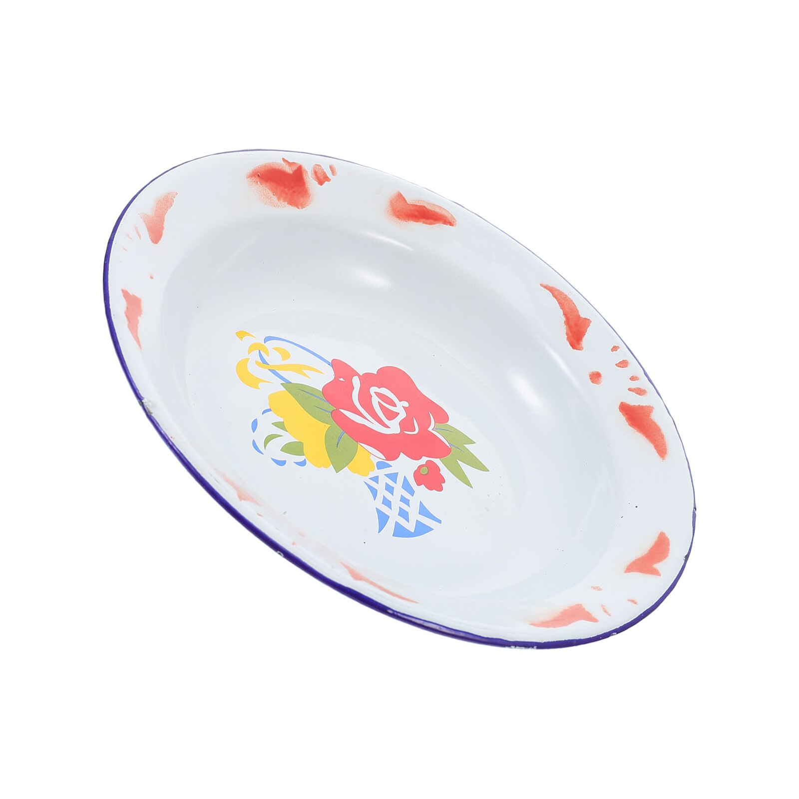 Enamel Snack Plate Chinese Style Food Serving Plate Food Tray Tableware