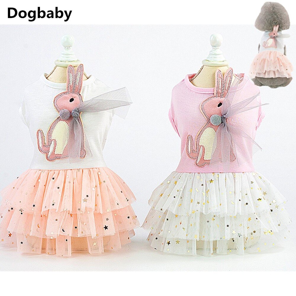 A18 Sweety Haustier Gittergewebe Felsen Kleider Frühling Sommer Kaninchen Sterne Prinzessin Kleid Blingbling Cupcake Hochzeit Kleid Für Kleine Welpen Hund