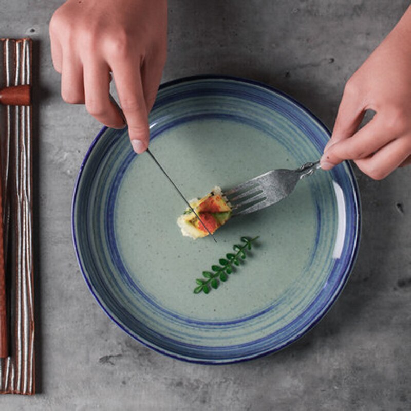 Japanese-style ceramic dishes, western food dishes, household simple commercial breakfast dishes, salad dishes, soup di