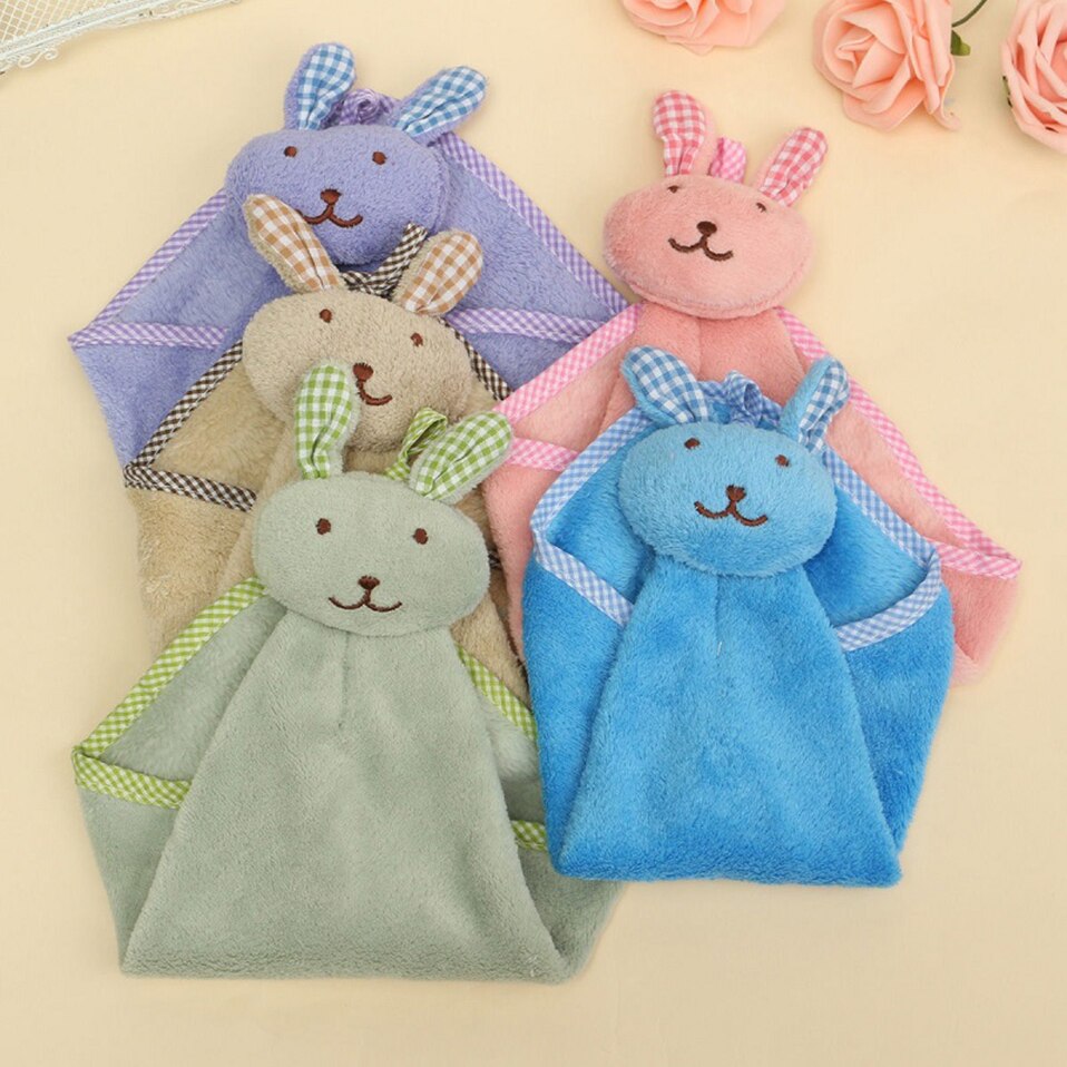 1 Stck niedlich Hase Korallen Vlies Handtuch Küche Aufhänger Waschlappen SchöNe