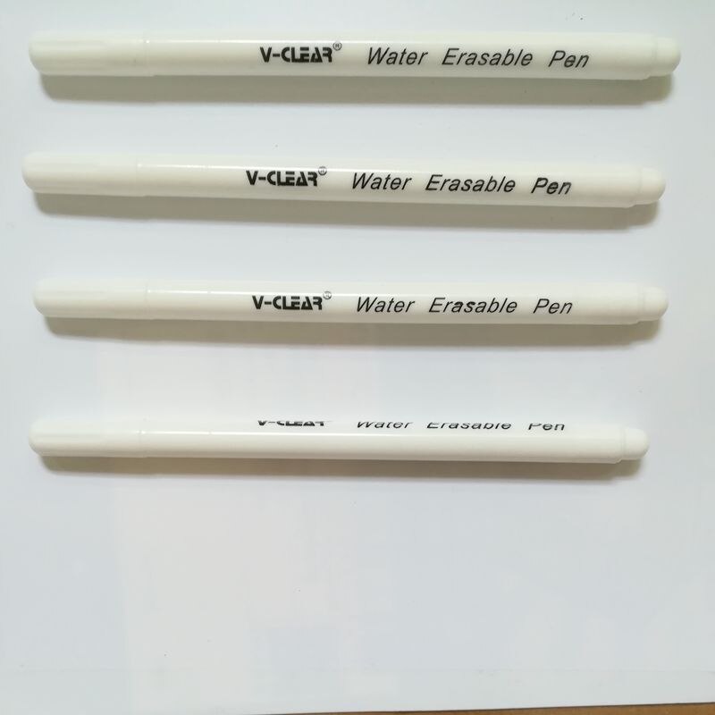 VCLEAR Blau Wasser Löschbaren Marker Stift Weiß Marker Für Schwarz Stoff Wasser Löslich Stift Marker NäHenne Werkzeuge Für Patchwork Handwerk: 4 Stck Weiß