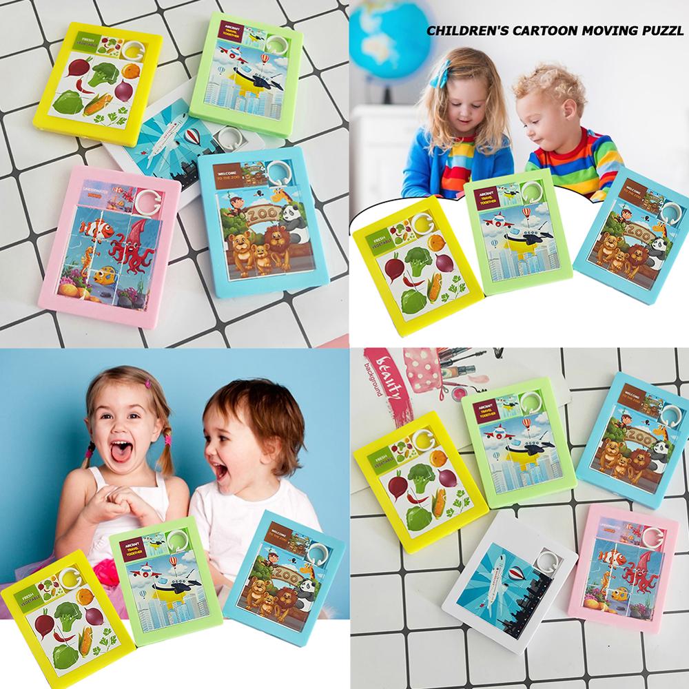 Kids Educatief Speelgoed Bekwame En Prachtige Verschijning Cartoon Diy 9 Grid Flat Jigsaw Moving Puzzel Spel Speelgoed