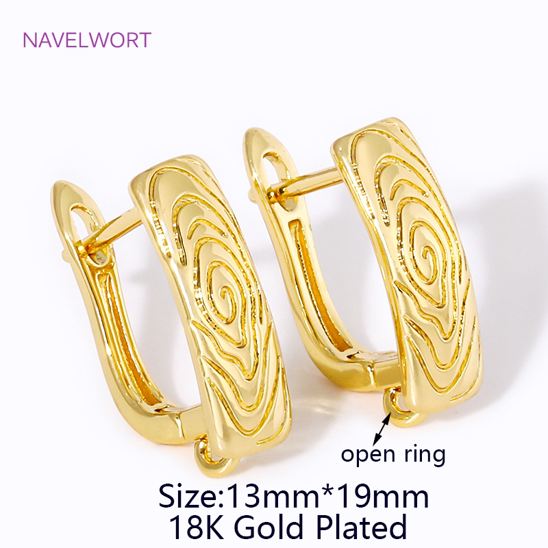 2/4 Uds. Accesorios para pendientes Shvenzy chapados en oro de 18K, alambres de latón, sujetadores para pendientes, para pendientes DIY, accesorios para hacer joyas: S / Gris