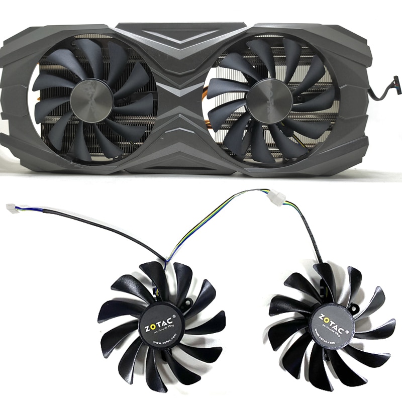 2 stk 95mm gaa 8 s 2u 42mm 4 pin køler blæser til zotac gtx 1070 1080 ti gtx 1070ti 1080ti amp edition grafikkort køler blæser