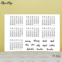 Zhuoang uge og måned stil kalender klare frimærker / sæler til diy scrapbooking / kortfremstilling / album dekorative siliciumstempel håndværk
