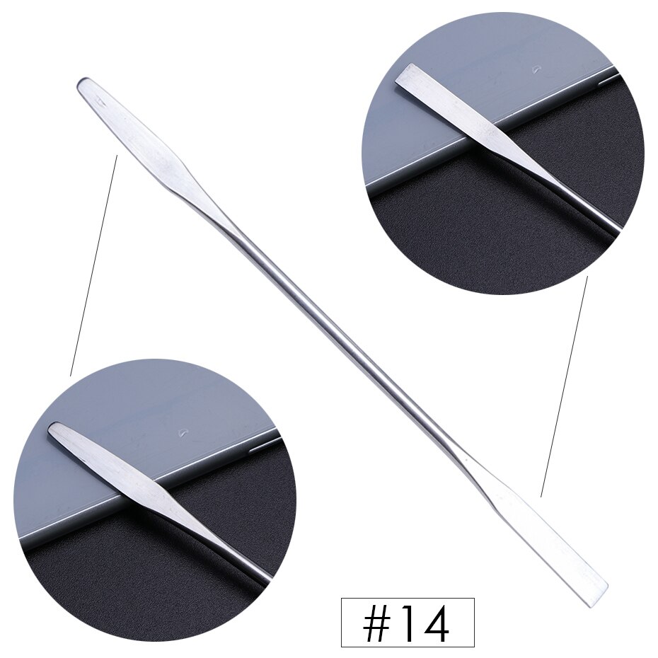 1pcs Dual-end Nail Cuticle Pusher Remover Stainless Steel UV Gel Polish Removal Trimmer Dead Skin Grinding Manicure Tool JI809-1: 14