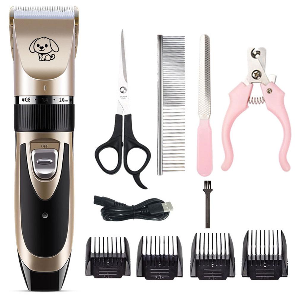 Cortador de pelo para mascotas, cortador de pelo eléctrico recargable por USB para perros y gatos, máquina de corte de pelo para mascotas: 02