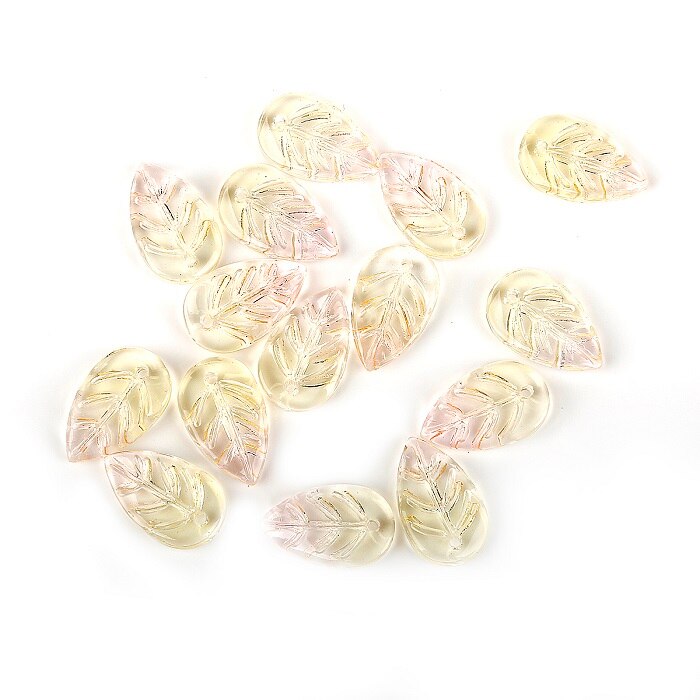 18x11mm Czech Glass Leaf Beads Jewelry Making Supply Czech Leaf Beads DIY Earring Finding Clothing Supplies 20pcs/bag: 07