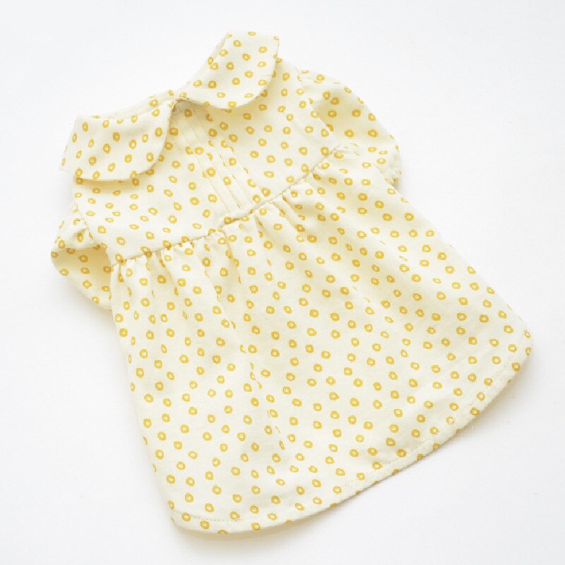 Dog Shirt Summer Pomeranian Clothes Cat Puppy Tops Blouse Chihuahua Yorkies Shih Tzu Maltese Bichon Poodle Dog Clothing Costumes: YELLOW / S