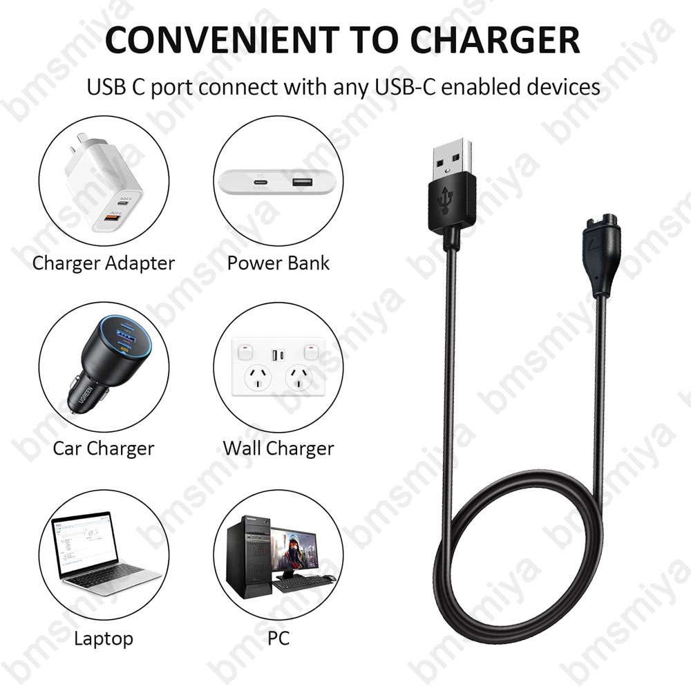 Cable cargador USB para reloj Garmin Vivosmart 5/Approach X10/Vivosport, accesorios de 3,3 pies (solo para cargar), 1 Uds.