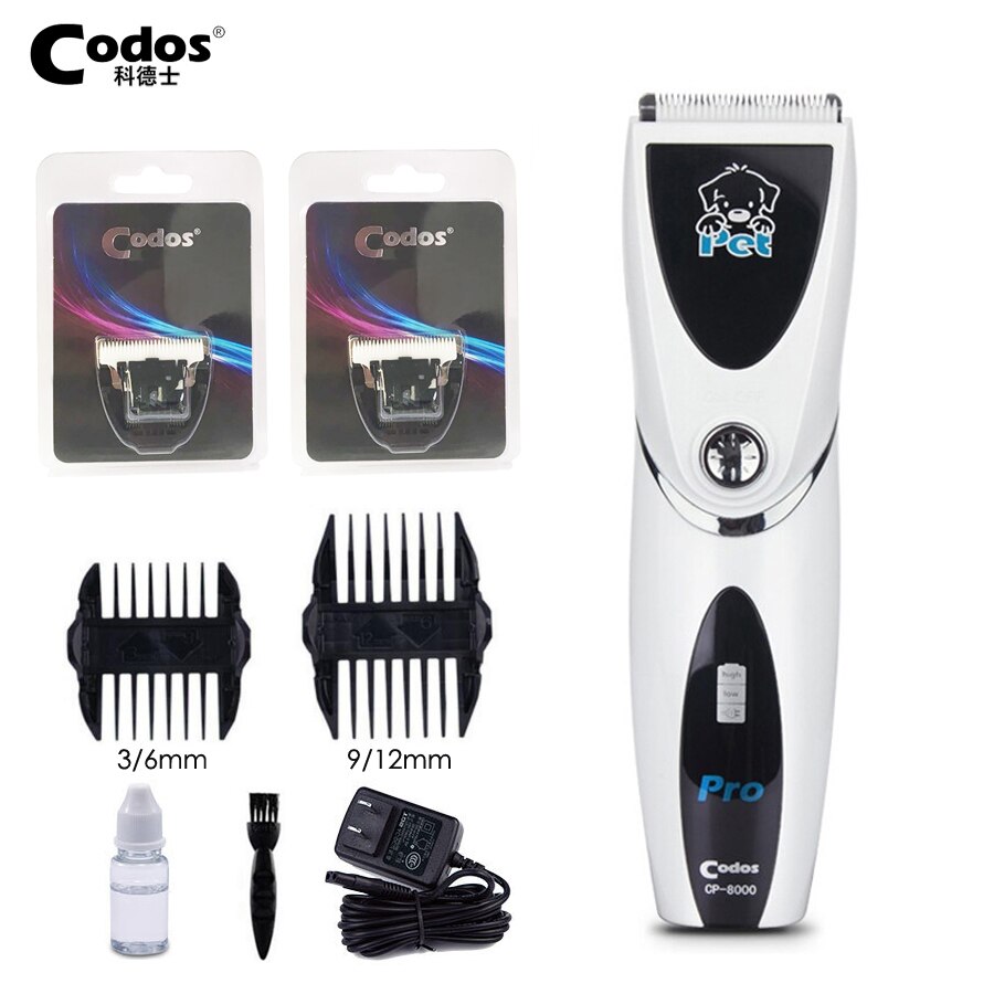 Codos CP-8000 Dog Hair Trimmer Pet Hair Clippers Pets Dogs Ceramic Blades Haircut Shaver Machine Cat Animal Hair Clipper: Add 2pcs Blade