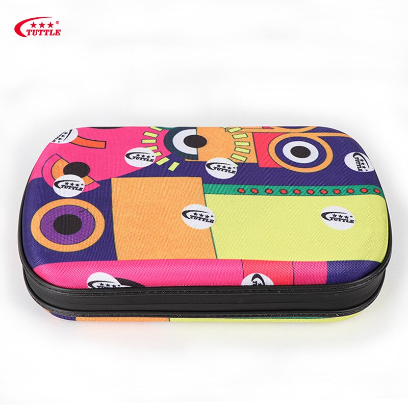 TUTTLE Color Table Tennis Racket Bag Ping-Pong Bat Square Protective Case Handbag Table Tennis Racket Racket Cover