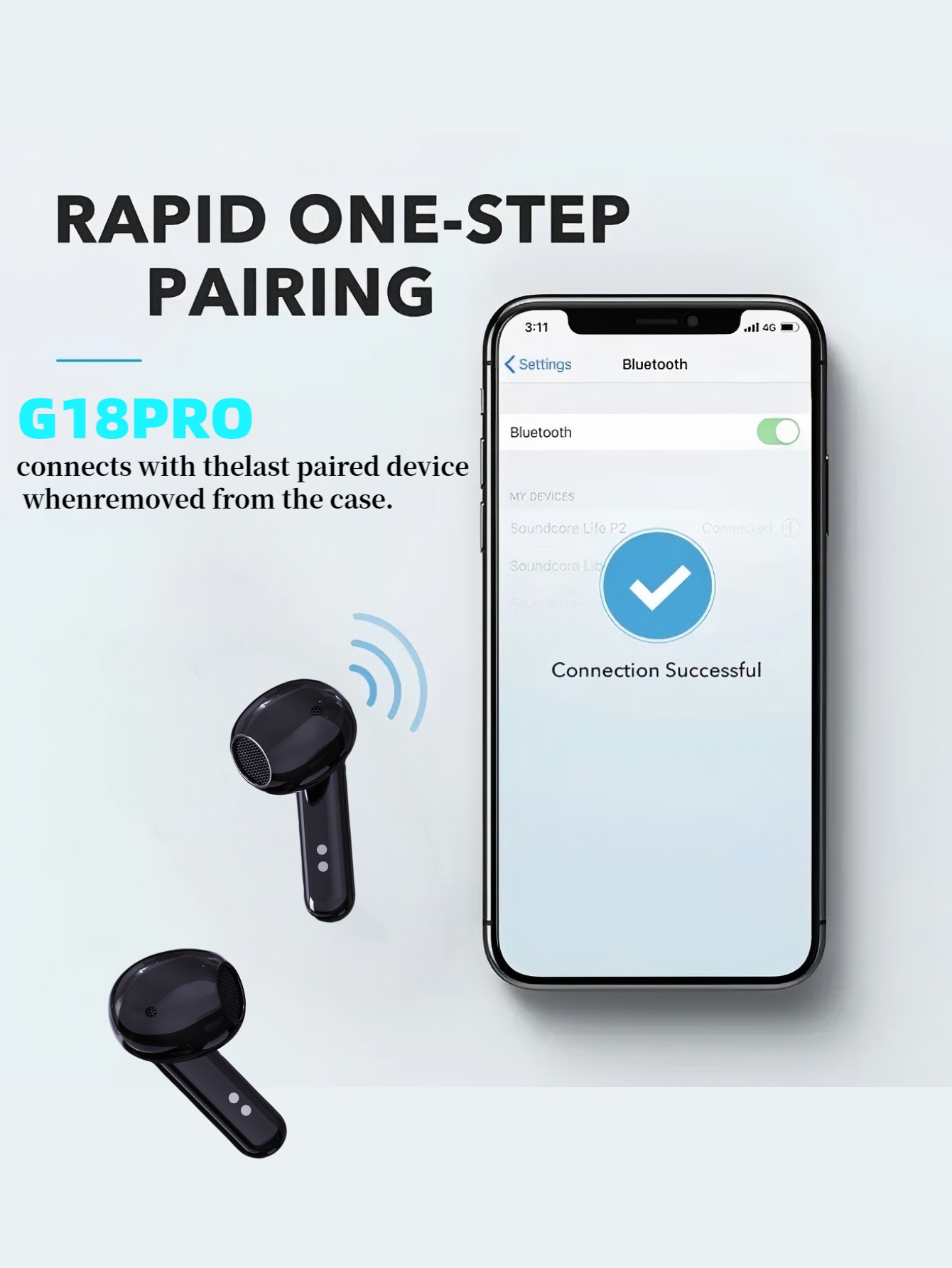 Kick-pop anc wireless headphones , , 40 db,  noise-canceling earbuds, bluetooth , 5.3- earbuds with , 6 microphones, enc hd call headset, transparency mode