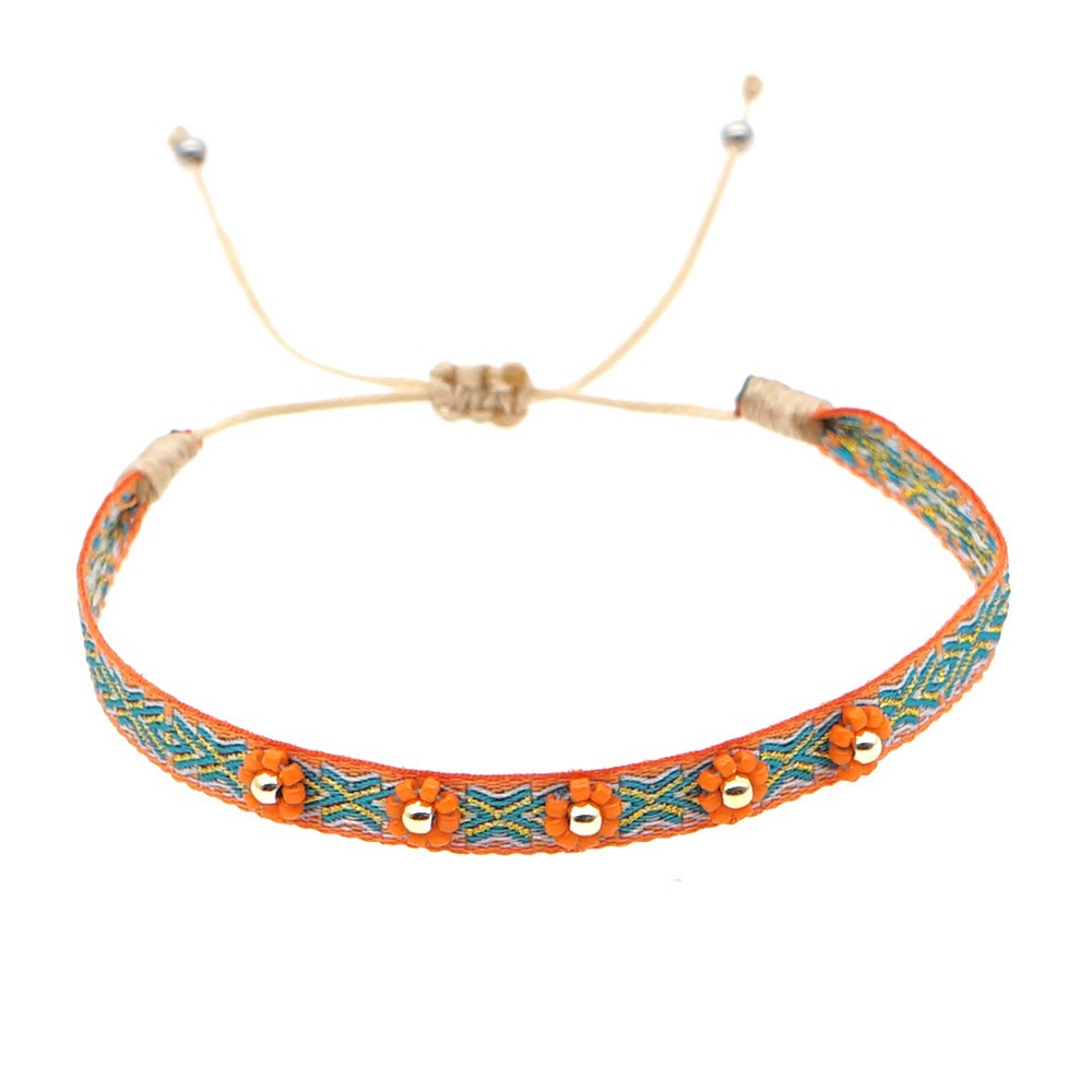 KKBEAD Colombia pulsera joyería tela cinta Pulseras de tela para mujer Pulseras tejidas hechas a mano