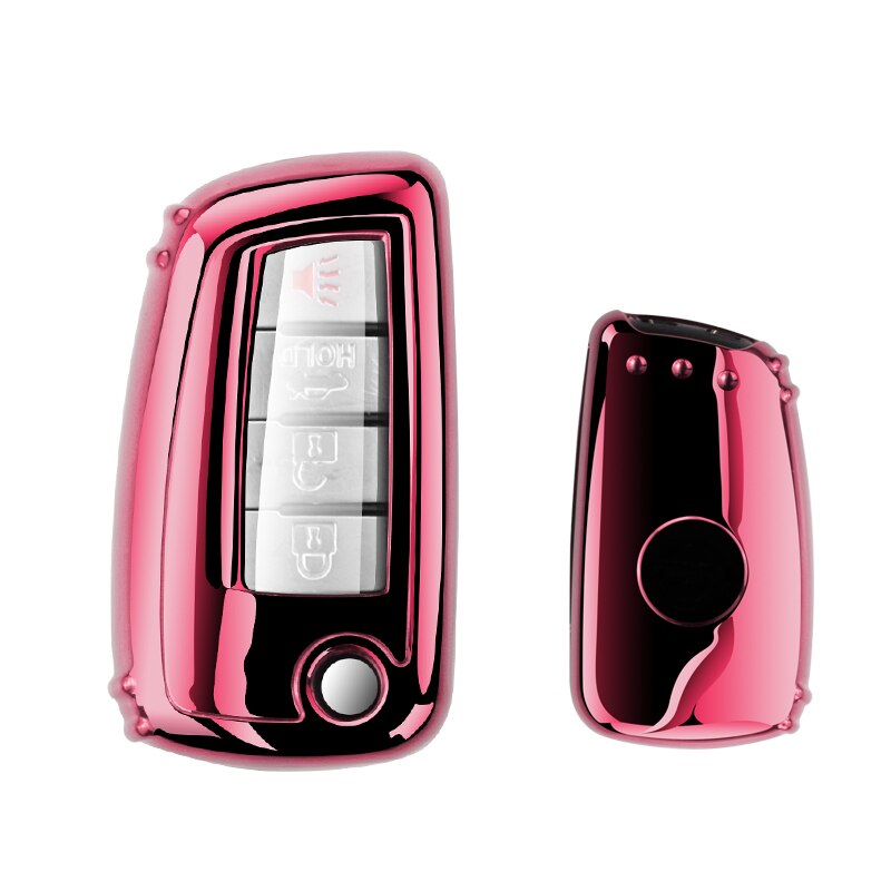 Tpu auto afstandsbediening sleutelhoesje voor nissan x-trail juke  t32 rogue  f15 qashqai tida murano maxima quest juke hoesje: Alleen roze hoesje
