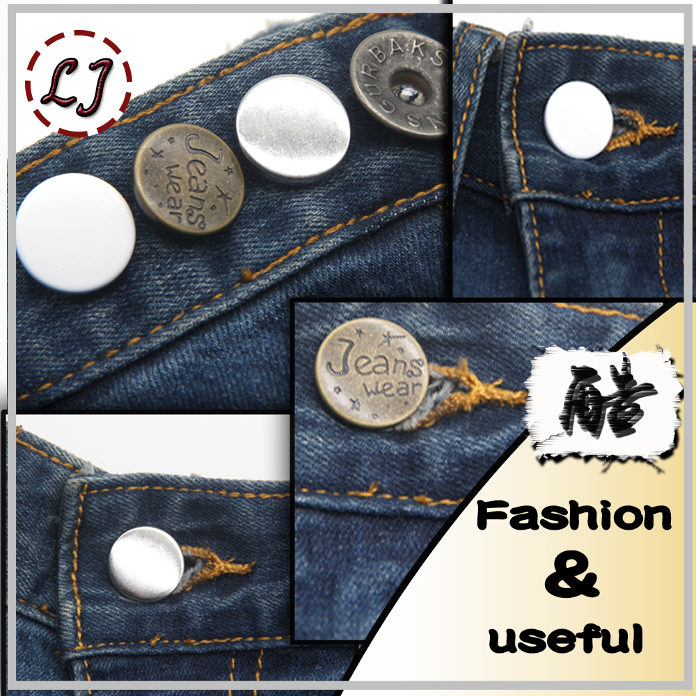 2 stk / lot jeans knap perfekt pasform til enhver jeans bukser øge reducere talje erstatte sikker lås fastgørelse sy fastgørelsessæt diy