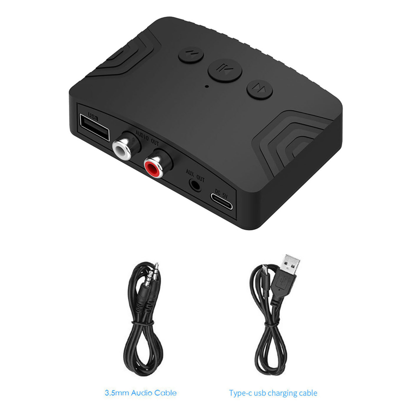 Sem fio bluetooth 5.3 receptor de áudio carro nfc estéreo aux 3.5mm jack rca adaptador de áudio bluetooth óptico u disco leitor música: Vermelho