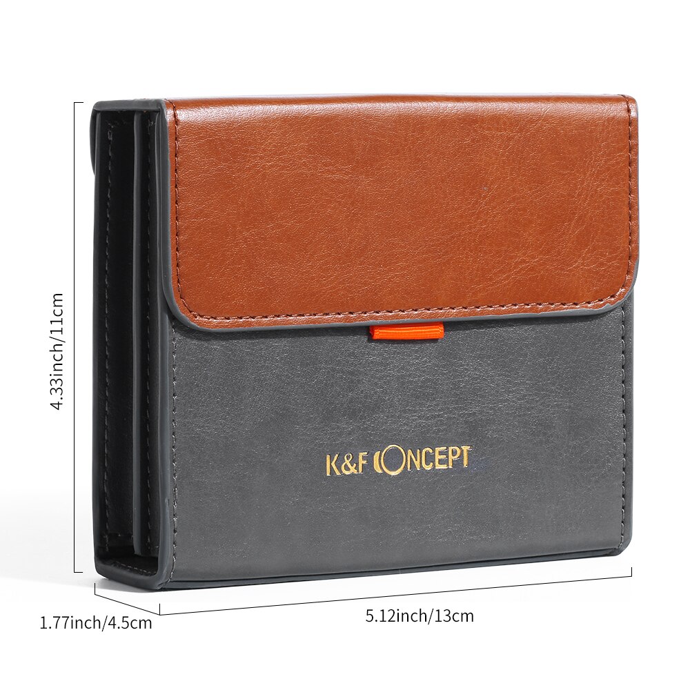 K &amp; F Concept 100x100mm custodia filtro per obiettivo da 5.12 pollici filtri per il trasporto in pelle borsa per filtri rotondi o quadrati ND CPL ecc