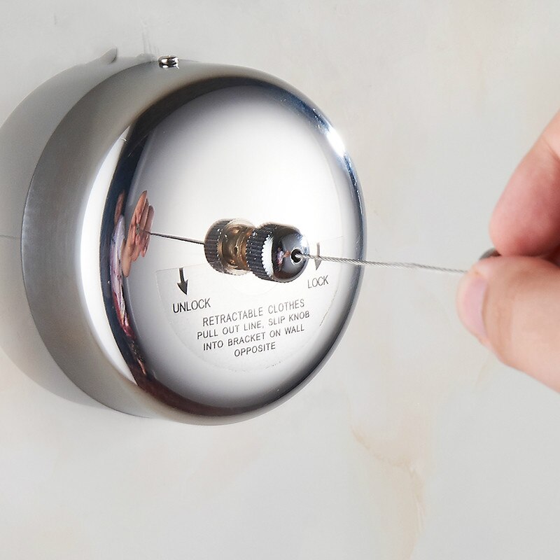 3M Portable Stainless Steel Retractable Clothesline Indoor Outdoor Laundry Hanger Clothes Clothes Drying Rack Rope WJ901: B steel wire