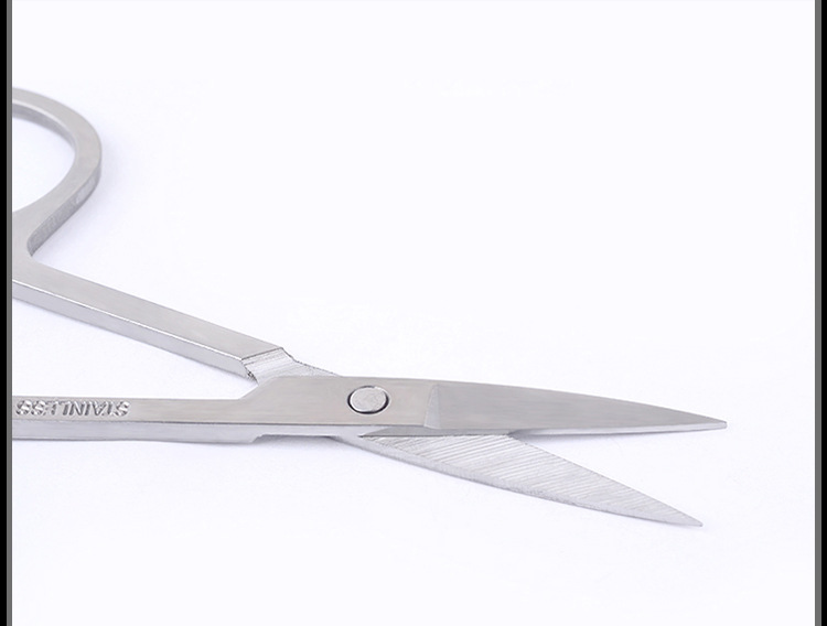 Stainless Steel Mini Portable Curved Mustache Nose Ear Hair Remover Scissor Trimmer Safety Tips