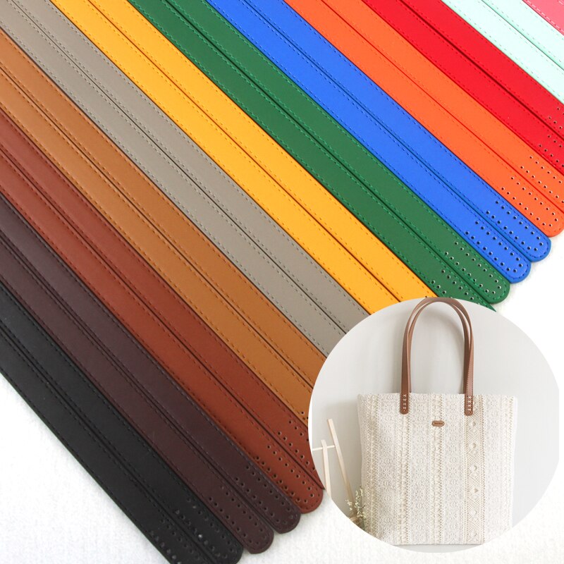 D49 Multicolor do naszycia linia otworkowa naciskając PU uchwyt skórzany DIY pojedyncze ramię tkaniny sztuki pasek torby 62CM długości