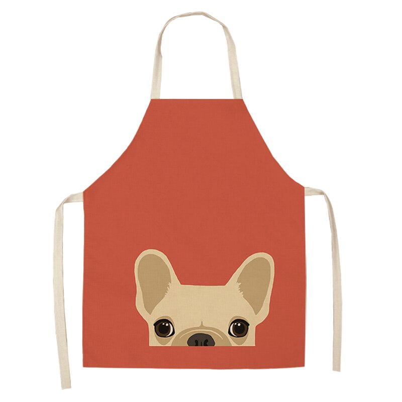 1Stck Nette Karikatur Hund Katze Gedruckt Küche Schürzen Baumwolle Leinen Hause Kochen Backen Kaffee Einkaufen Reinigung Zubehör 53*65cm: G