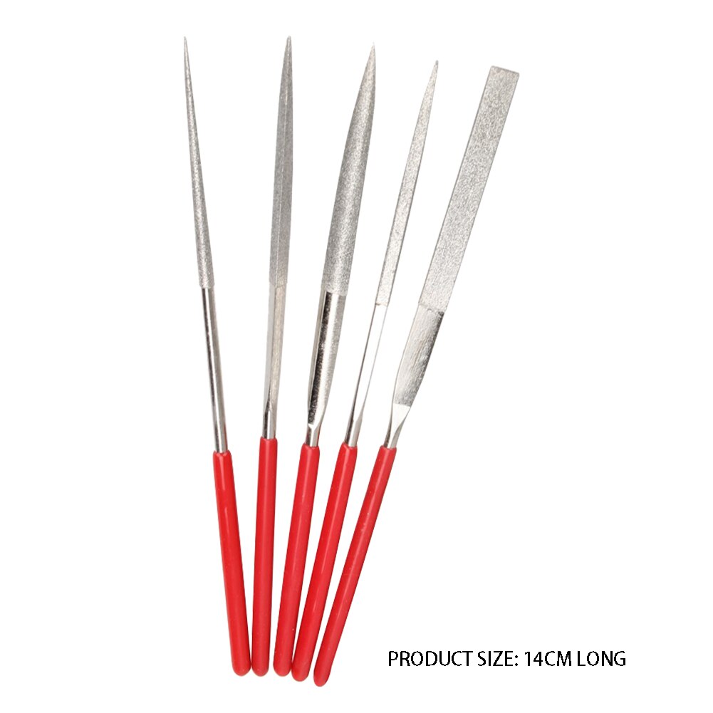 5pcs Diamond Needle Files Set Wood Carving Tool Kits Metal Polishing Manual File DIY Craft Woodworking Tools