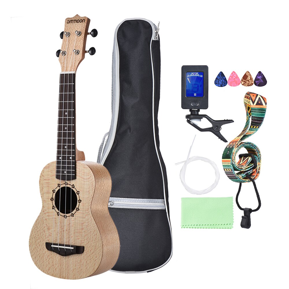 ammoon Series Ululele 21&quot; Ukulele Set 15 Fret 4 Strings Stringed Musical Instrument 19 Styles Ukulele