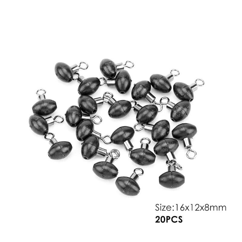 20 stuks Zwart Plastic Bead met Rollowing Swivel Rig Maken 3 Way Wartels Visgerei Gereedschappen Accessoires