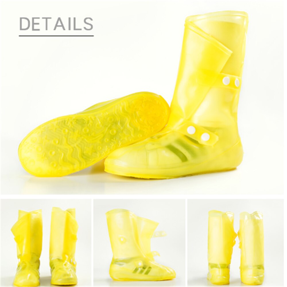 Waterproof PVC Rain Shoes Cover Anti-slip Outdoor Bicycle Fold-able Reusable Silicone Rubber Rain Boots