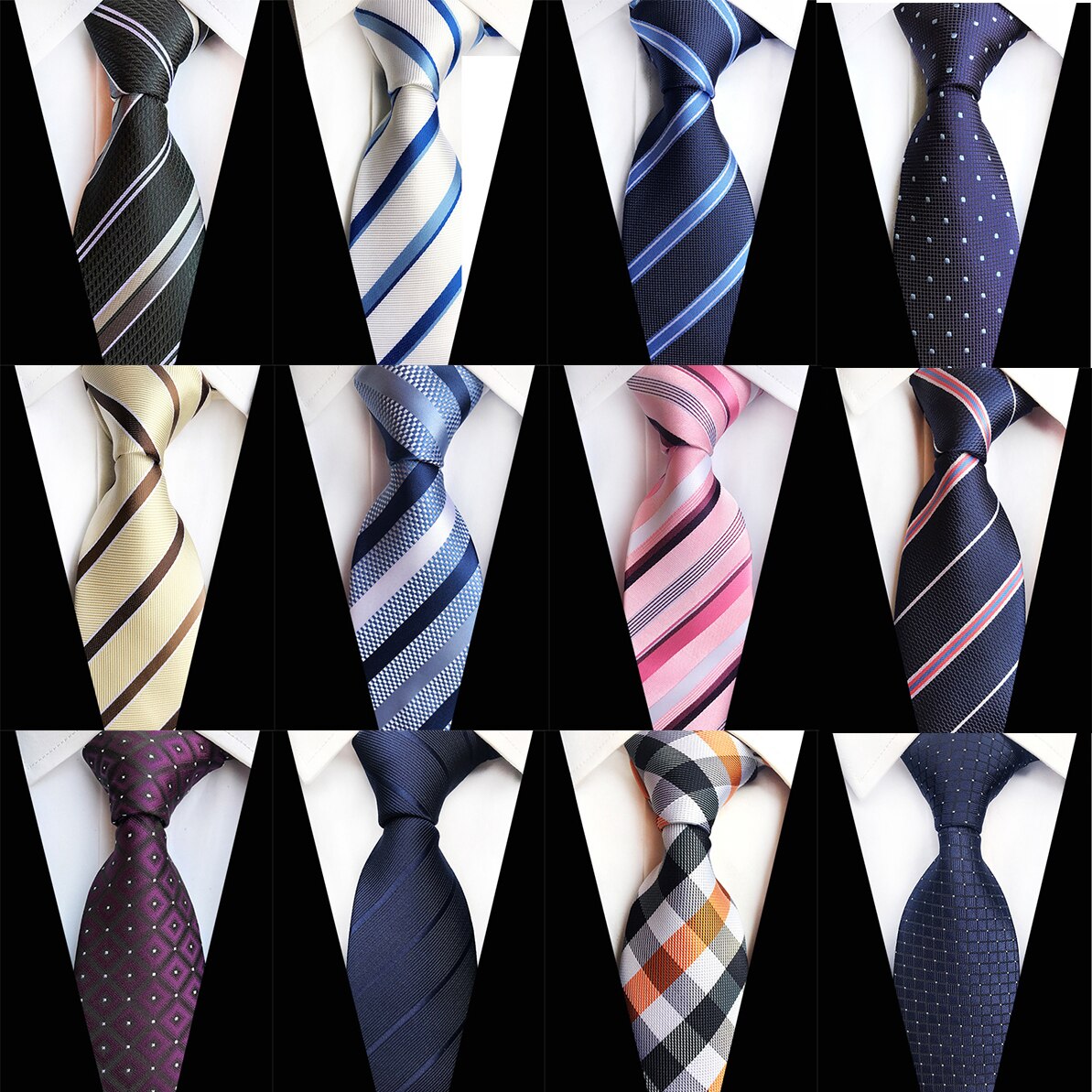Gusleson 8Cm Mannen Zijden Stropdas Effen Plaid Gestreepte Stropdassen Voor Mannen Formele Zakelijke Bruiloft Accessoires Stropdas Voor Man Party