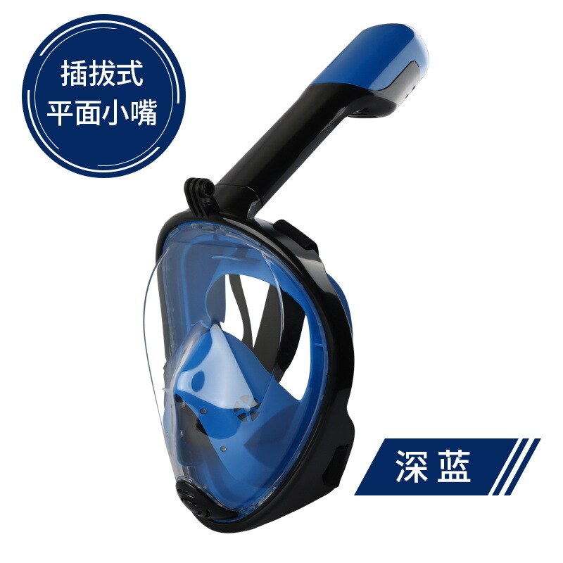 Professionale Completa Viso Maschera Per Lo Snorkeling Scuba Diving Mask Nuoto Snorkel Anti-fog Subacquea Swim Training Mascherina di Immersione Subacquea: Dark Blue / S/M