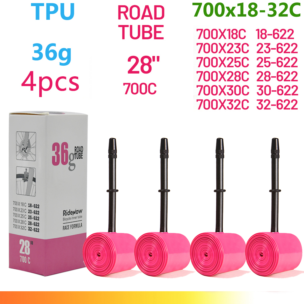 RideNow-Chambre à air de vélo en TPU 700C, 700x18, 23, 25, 28, 32, 35, 37, 40, 47C, Vélo de route, Vélo VTT, Caméra, 29x1.5, 1.75, 1.9: BLEU CIEL / 40mm