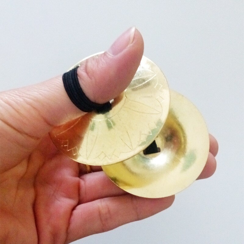 1 Pair Of Cymbals Metal Belly Dancer Cymbals Dance Props Accessories Percussion Instrument Tool For Performances