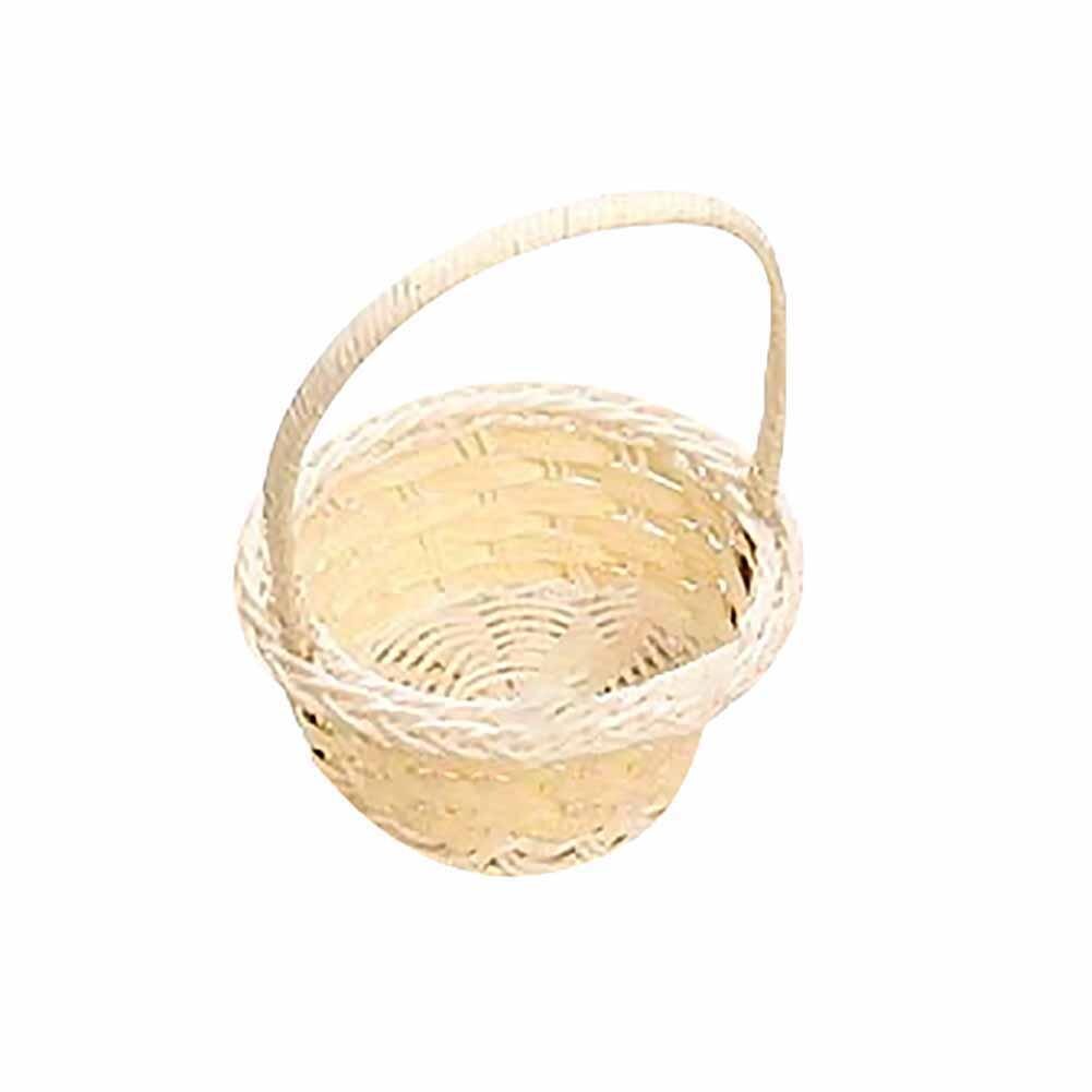 Hand Made Wicker Basket Wicker Flower Basket Shopping Storage Hamper and Handle Wooden Wicker Picnic Basket Fruit Basket