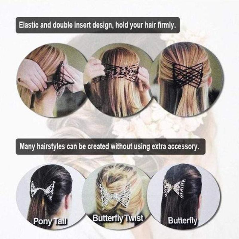 Easy Fix Magic Hair Comb Elastic Hairpin Stretch Hair Comb Sales Beaded Hair Magic Comb Clip Beads Pin Ladies Hair Comb